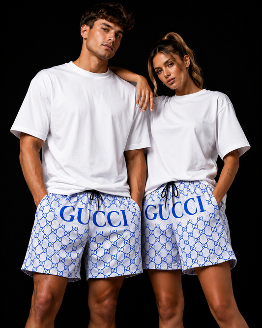 Blue Monogram Mesh Shorts – Unisex Premium Streetwear