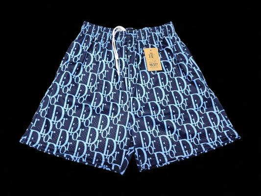 Unisex Luxury Monogram Print Shorts - Breathable Mesh Athletic Casual Beach Shorts