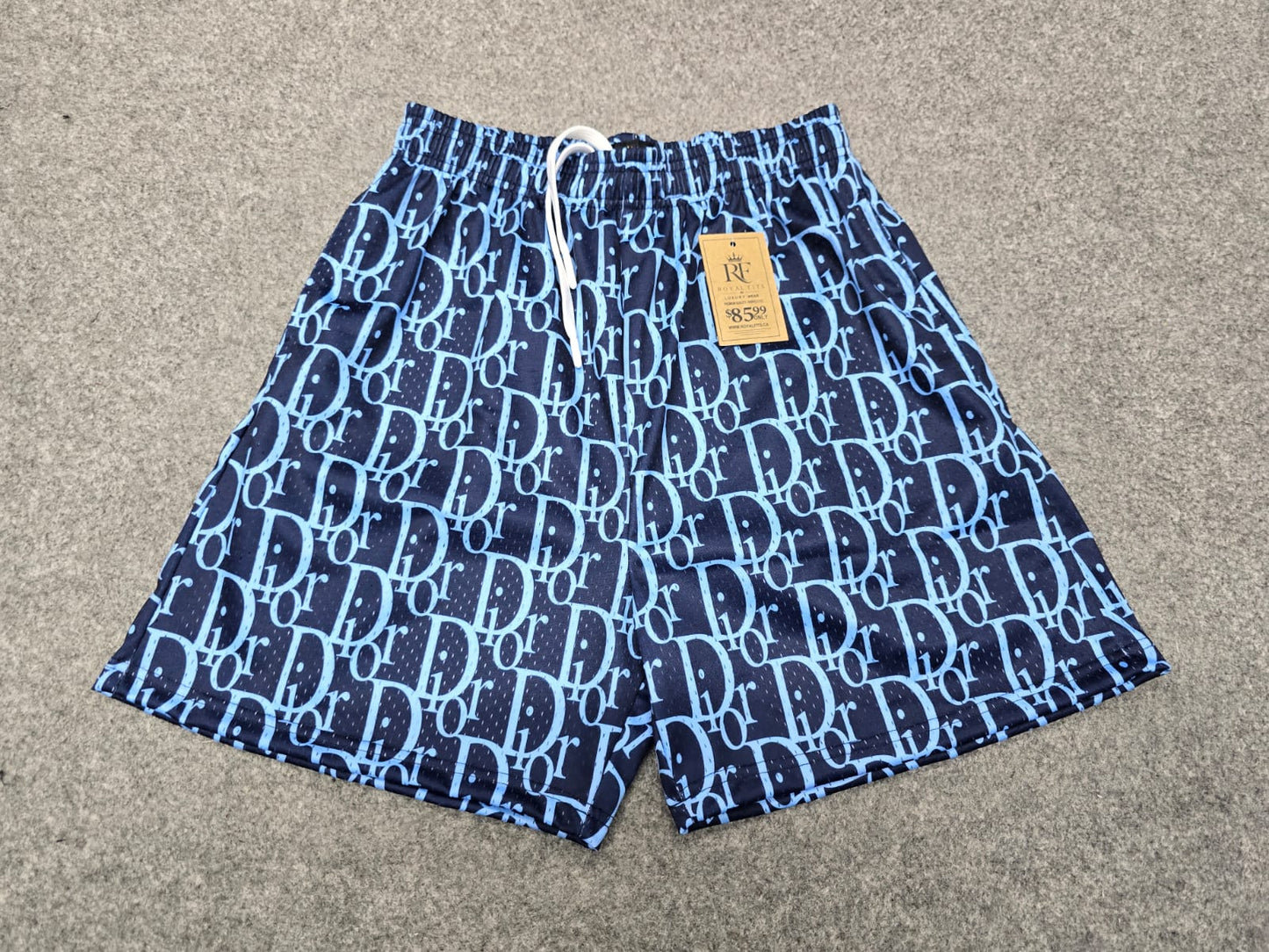Unisex Luxury Monogram Print Shorts - Breathable Mesh Athletic Casual Beach Shorts