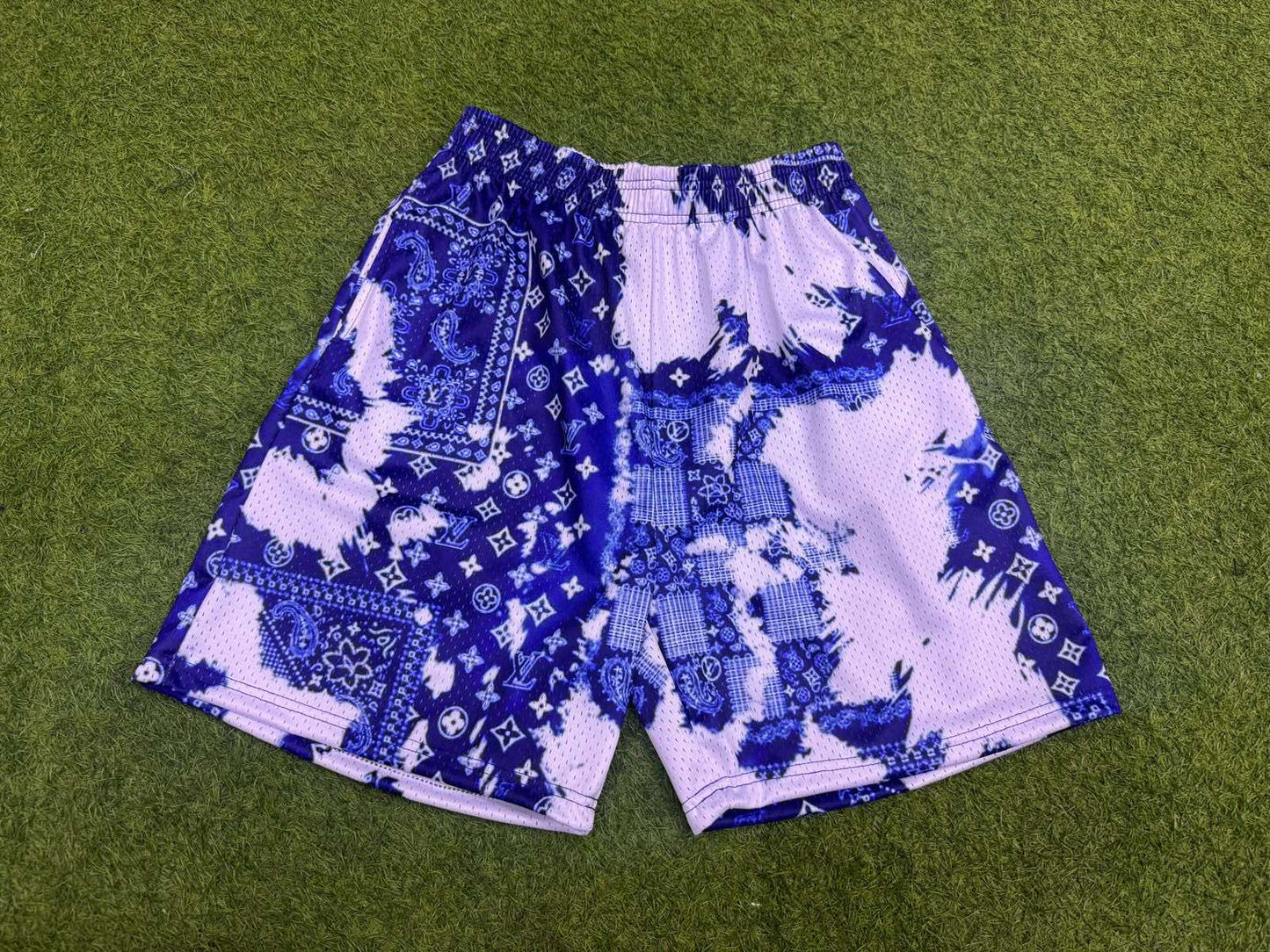 Blue Bandana Mesh Shorts – Unisex Premium Streetwear