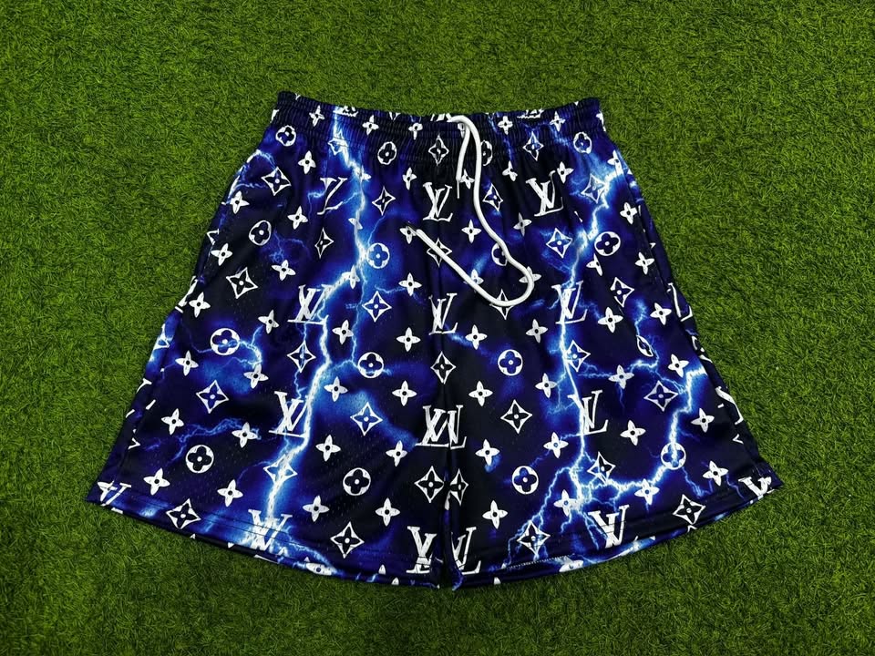 Electric Blue Lightning Mesh Shorts | Unisex Streetwear Fit