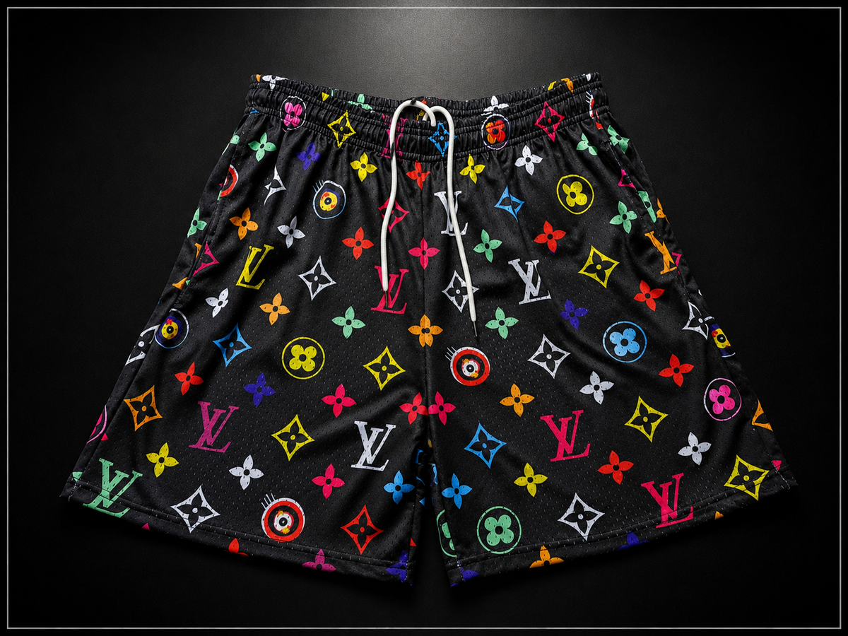 White & Black Wildlife Print Unisex Mesh Shorts – Unisex Streetwear Athletic Mesh Shorts