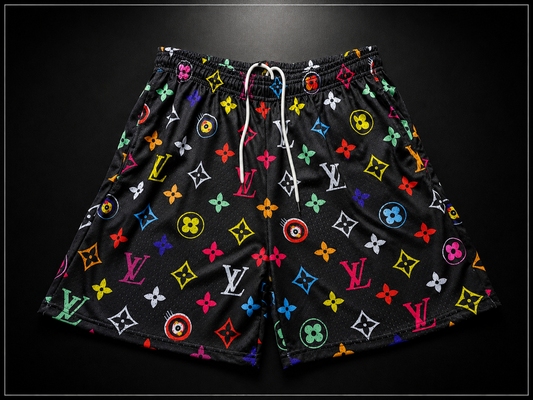 White & Black Wildlife Print Unisex Mesh Shorts – Unisex Streetwear Athletic Mesh Shorts