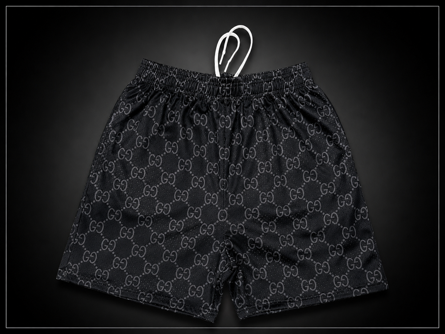 Black Signature Mesh Branded Shorts – Unisex Designer Streetwear