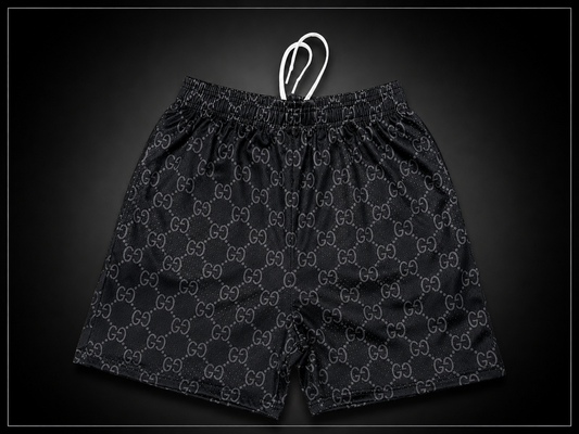Black Signature Mesh Branded Shorts – Unisex Designer Streetwear
