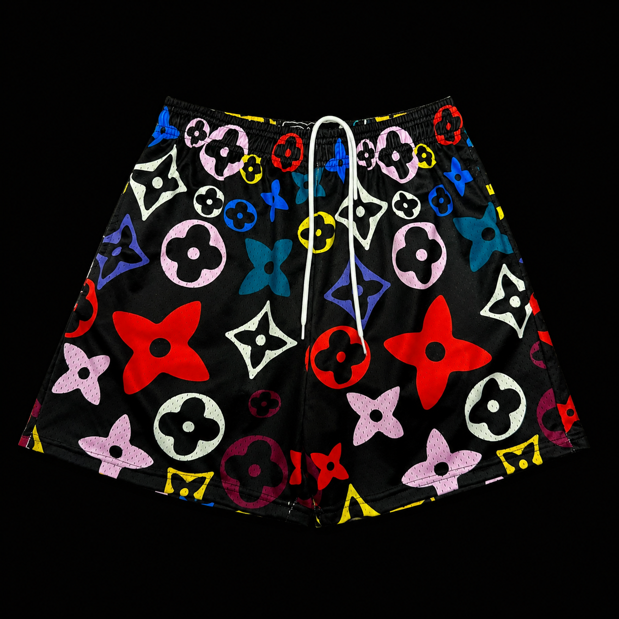 Multicolor Monogram Mesh Shorts – Unisex Premium Streetwear