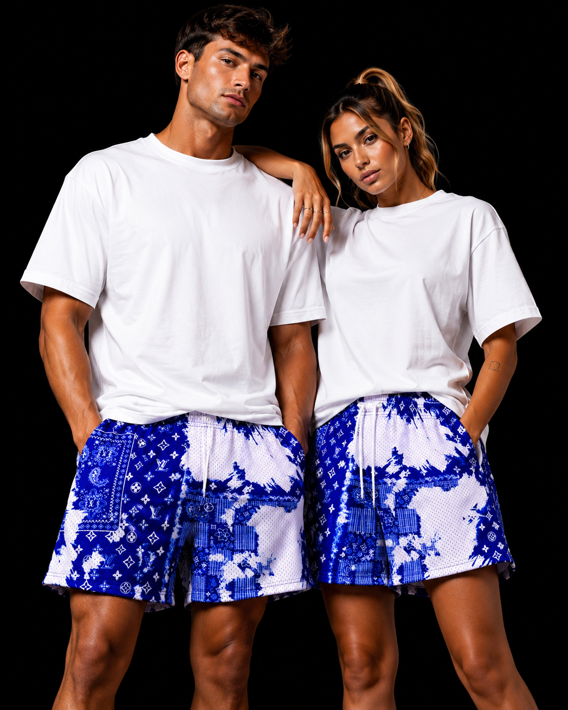 Blue Bandana Mesh Shorts – Unisex Premium Streetwear