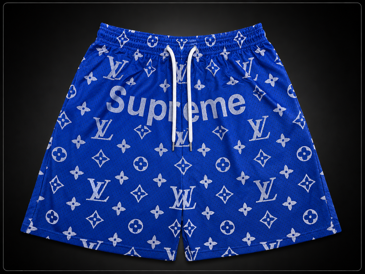 Unisex Double-Layer Mesh Shorts – Royal Blue Graphic Athletic Streetwear Shorts