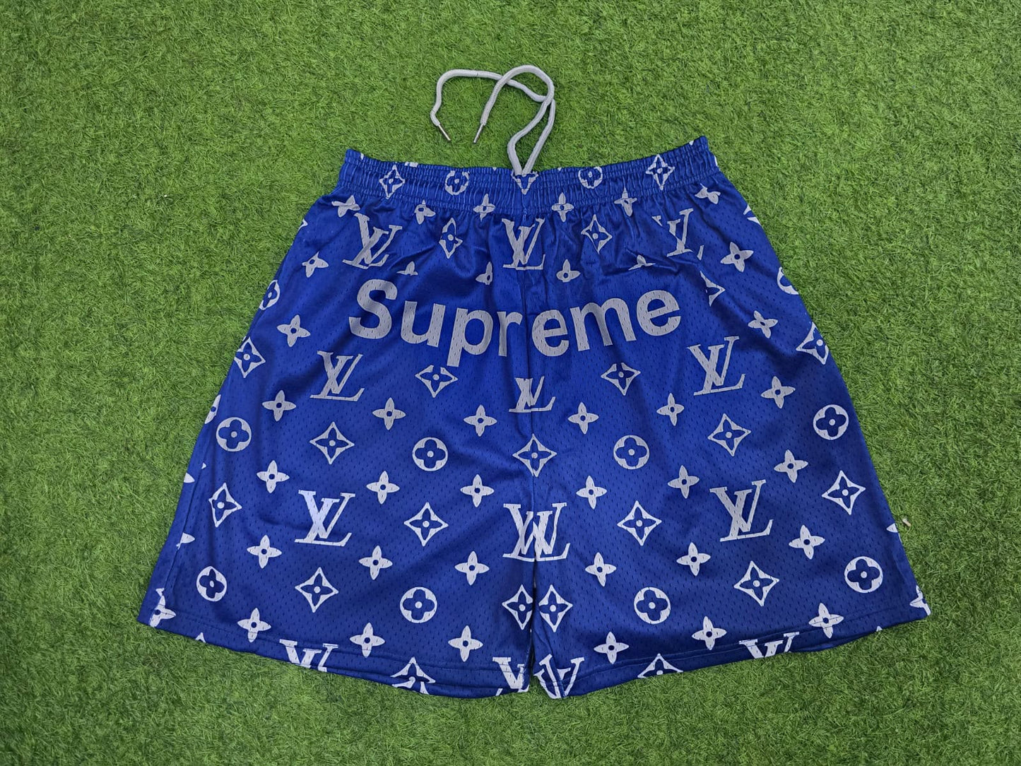 Unisex Double-Layer Mesh Shorts – Royal Blue Graphic Athletic Streetwear Shorts