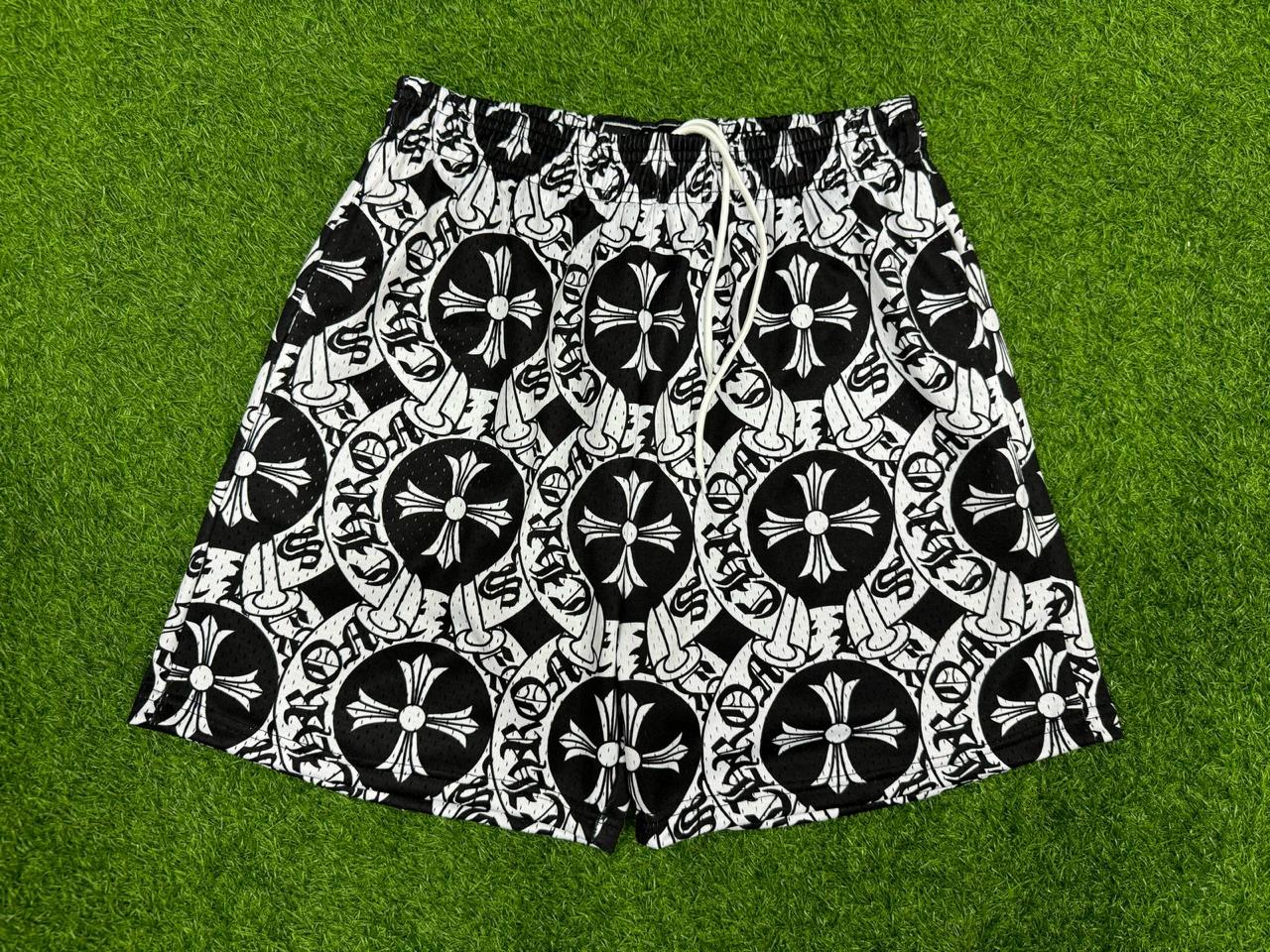Black & White Mesh Shorts – Unisex Streetwear Edition
